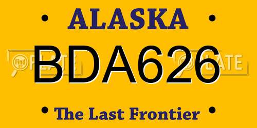 BDA626 Alaska License Plate