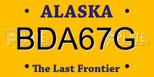 BDA67G Alaska License Plate