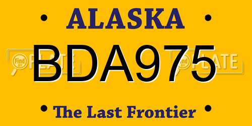 BDA975 Alaska License Plate