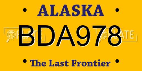 BDA978 Alaska License Plate