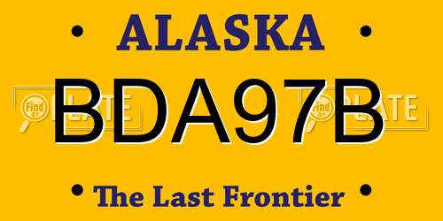 BDA97B Alaska License Plate