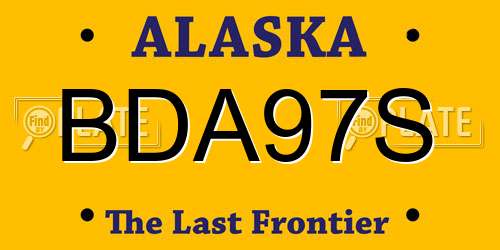 BDA97S Alaska License Plate