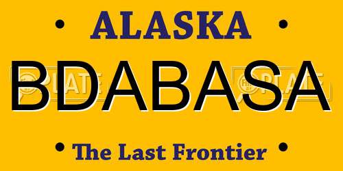 BDABASA Alaska License Plate