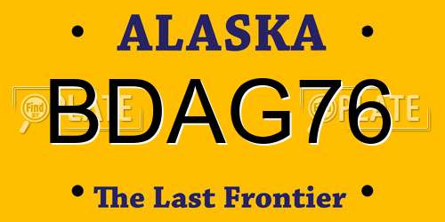 BDAG76 Alaska License Plate