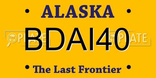 BDAI40 Alaska License Plate