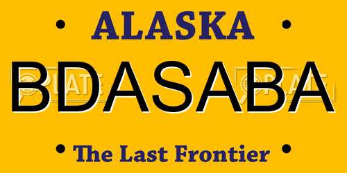BDASABA Alaska License Plate