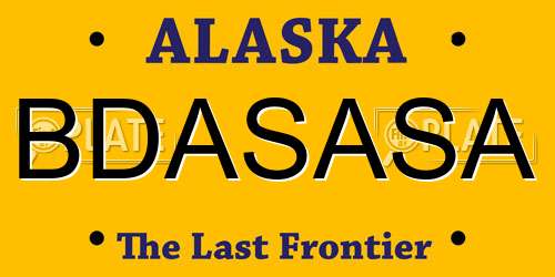 BDASASA Alaska License Plate