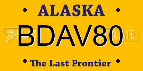 BDAV80 Alaska License Plate