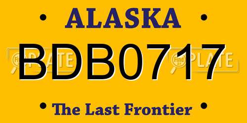 BDB0717 Alaska License Plate