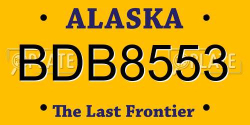 BDB8553 Alaska License Plate