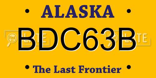 BDC63B Alaska License Plate