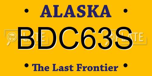 BDC63S Alaska License Plate