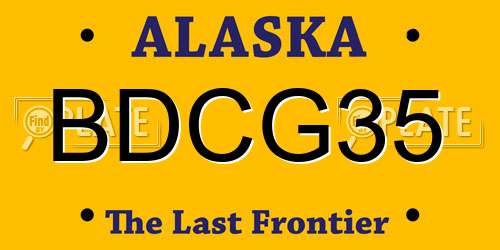 BDCG35 Alaska License Plate