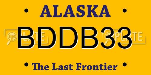 BDDB33 Alaska License Plate