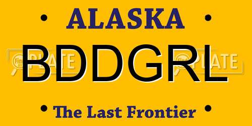 BDDGRL Alaska License Plate