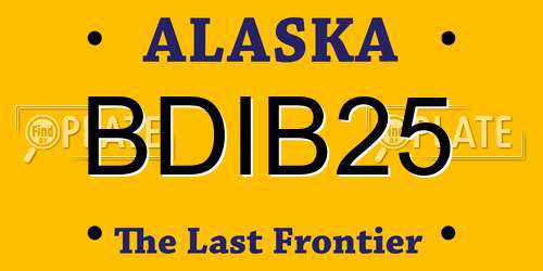 BDIB25 Alaska License Plate