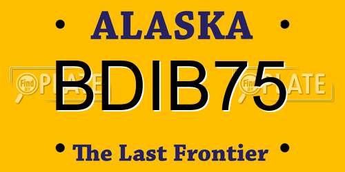 BDIB75 Alaska License Plate