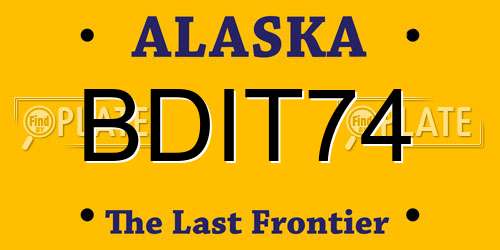 BDIT74 Alaska License Plate