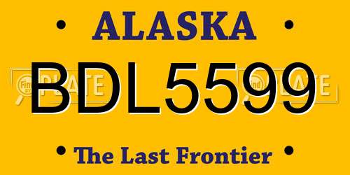 BDL5599 Alaska License Plate