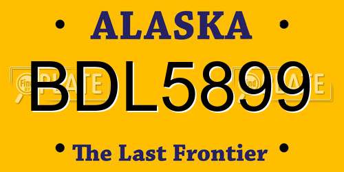 BDL5899 Alaska License Plate