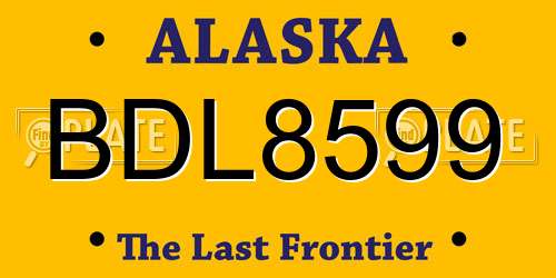 BDL8599 Alaska License Plate