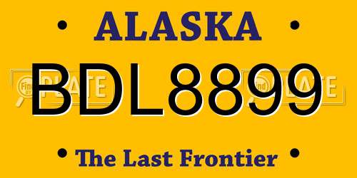 BDL8899 Alaska License Plate