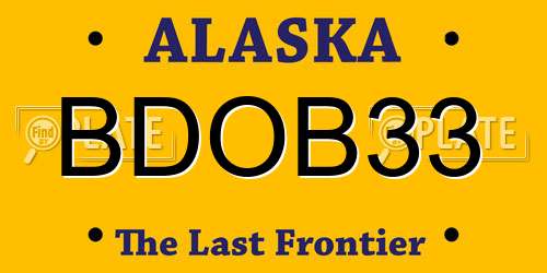 BDOB33 Alaska License Plate