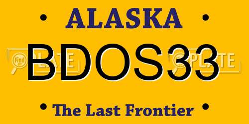 BDOS33 Alaska License Plate