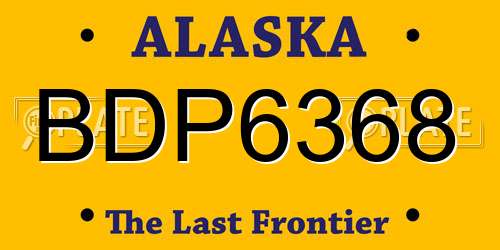 BDP6368 Alaska License Plate