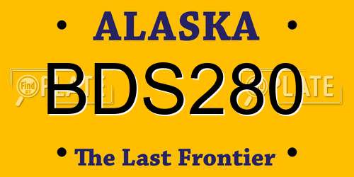 BDS280 Alaska License Plate