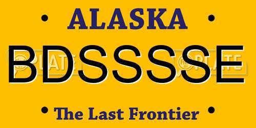 BDSSSSE Alaska License Plate