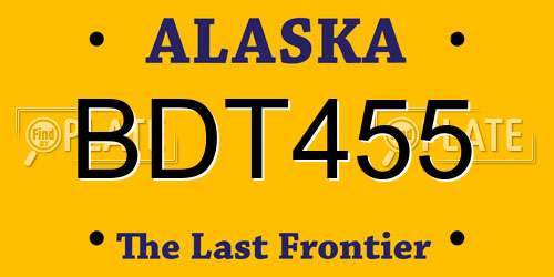 BDT455 Alaska License Plate