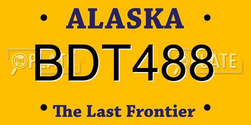 BDT488 Alaska License Plate