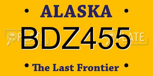 BDZ455 Alaska License Plate