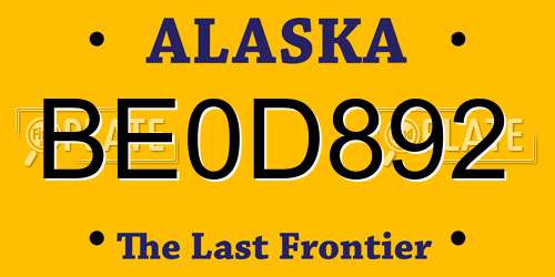 BE0D892 Alaska License Plate
