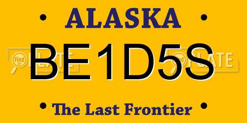 BE1D5S Alaska License Plate