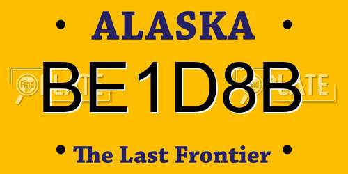 BE1D8B Alaska License Plate