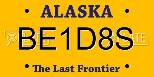 BE1D8S Alaska License Plate