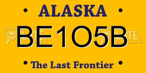BE1O5B Alaska License Plate