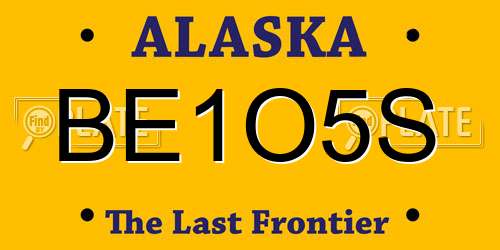 BE1O5S Alaska License Plate