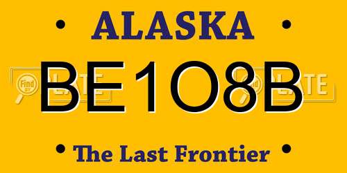BE1O8B Alaska License Plate