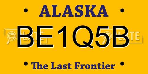 BE1Q5B Alaska License Plate