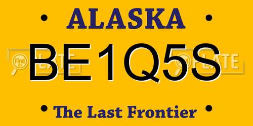 BE1Q5S Alaska License Plate