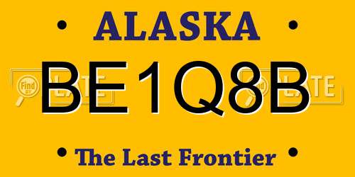 BE1Q8B Alaska License Plate