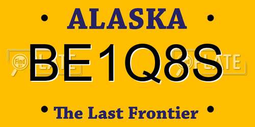 BE1Q8S Alaska License Plate