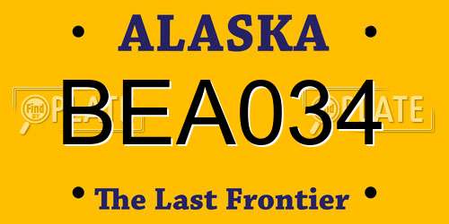 BEA034 Alaska License Plate