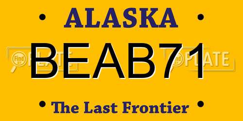 BEAB71 Alaska License Plate
