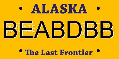 BEABDBB Alaska License Plate