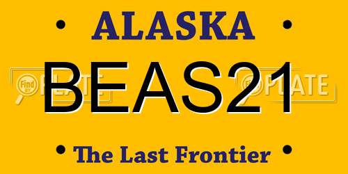 BEAS21 Alaska License Plate