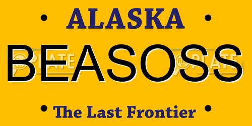 BEASOSS Alaska License Plate